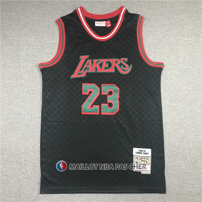 Maillot Los Angeles Lakers LeBron James NO 23 Mitchell & Ness 2018-19 Noir